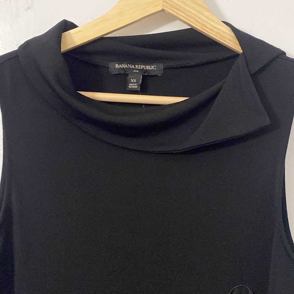Banana Republic black portrait collar top